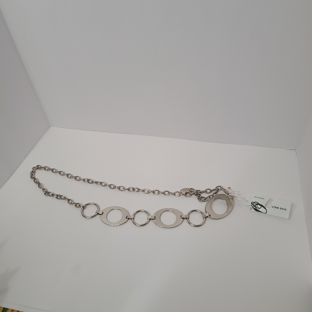 New Nine West Silver Chain Belt - Picture 8 of 16